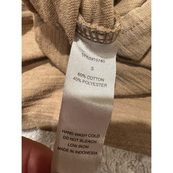 Talulah Anthropologie Tan Oversized V- Neck Long Sleeve Pullover Top Small - Picture 5 of 5